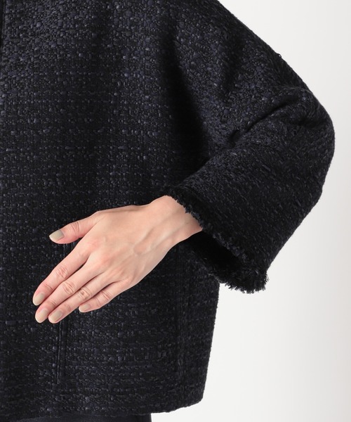 IENA（イエナ）の「＆NAVY ツィードジャケット◇（ノーカラー