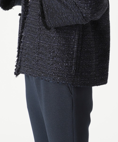 IENA（イエナ）の「＆NAVY ツィードジャケット◇（ノーカラー