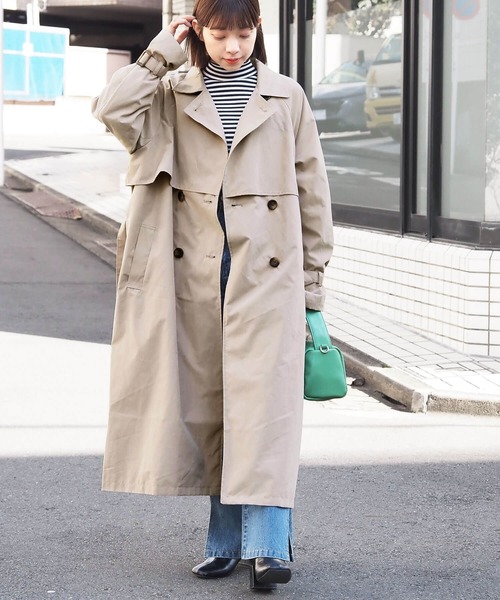 tiptop（ティップトップ）の「ボリューム袖ベルト付きトレンチコート【ZOZO限定アイテム】（トレンチコート・レディース・ベージュ/グリーン/アイボリー/グレイッシュベージュ・FREE/L）」の20枚目の写真