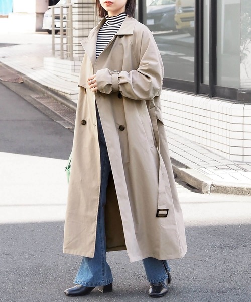 tiptop（ティップトップ）の「ボリューム袖ベルト付きトレンチコート【ZOZO限定アイテム】（トレンチコート・レディース・ベージュ/グリーン/アイボリー/グレイッシュベージュ・FREE/L）」の18枚目の写真