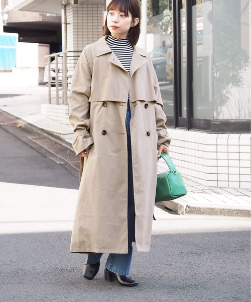 tiptop（ティップトップ）の「ボリューム袖ベルト付きトレンチコート【ZOZO限定アイテム】（トレンチコート・レディース・ベージュ/グリーン/アイボリー/グレイッシュベージュ・FREE/L）」の17枚目の写真
