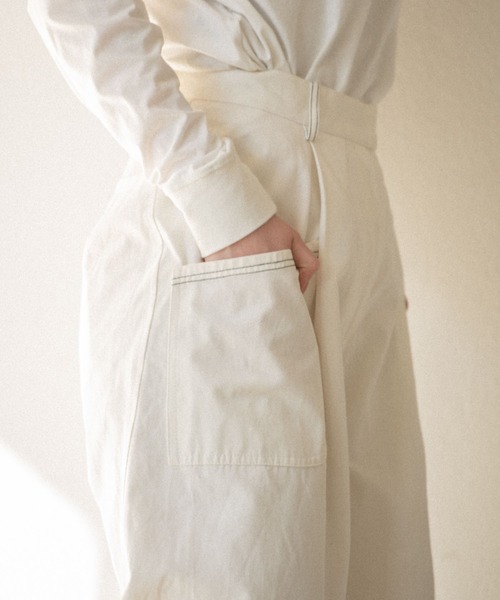 idem（イデム）の「basic loose pants/コットンルーズワイドパンツ（その他パンツ・レディース・ホワイト/カーキ/ブラック/ブルー・SMALL/FREE）」の8枚目の写真