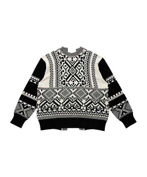 TOGA PULLA（トーガ　プルラ）の「TOGA PULLA Jacquard knit cardigan TP21-XO206（カーディガン/ボレロ・レディース・ピンク/ブラック・38）」の3枚目の写真
