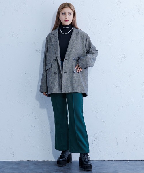 Ellno Loset（エルノロゼット）の「へリンボーンダブルテーラードジャケット（テーラードジャケット・メンズ・ブラック・MEDIUM/LARGE）」の9枚目の写真