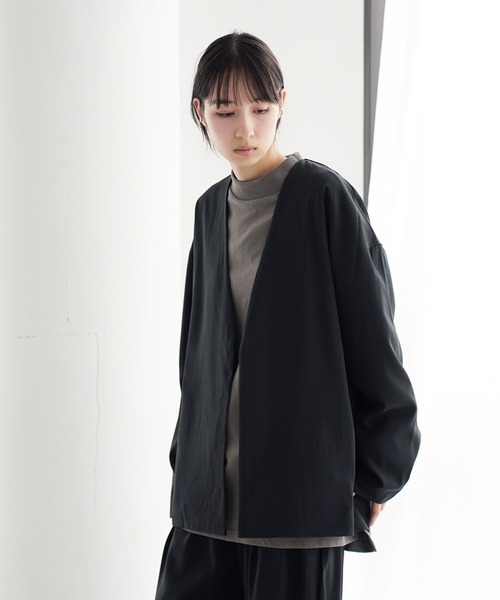 Air Tokyo(エアートウキョー)の「【セットアップ】ノーカラー ジャケット & タック ルーズパンツ(セットアップ・メンズ・チャコールグレー/ブルーグレー・MEDIUM/LARGE)」の8枚目の写真