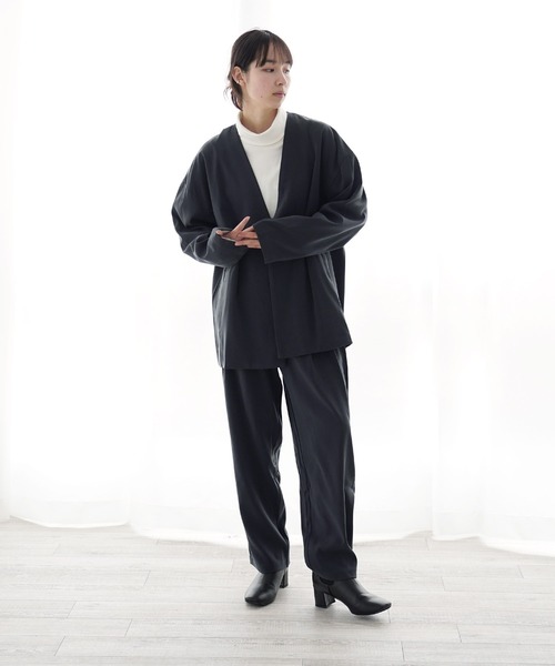 Air Tokyo(エアートウキョー)の「【セットアップ】ノーカラー ジャケット & タック ルーズパンツ(セットアップ・メンズ・チャコールグレー/ブルーグレー・MEDIUM/LARGE)」の15枚目の写真