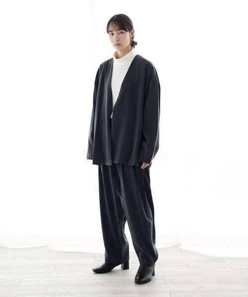 Air Tokyo(エアートウキョー)の「【セットアップ】ノーカラー ジャケット & タック ルーズパンツ(セットアップ・メンズ・チャコールグレー/ブルーグレー・MEDIUM/LARGE)」の16枚目の写真