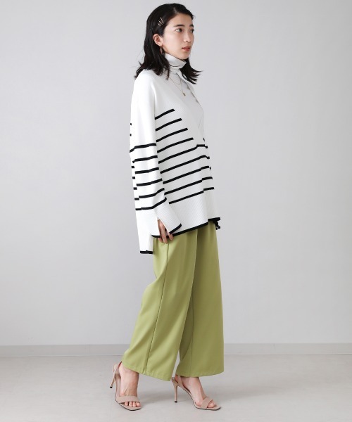 Bou Jeloud（ブージュルード）の「Vネックボーダーニット（ニット/セーター・レディース・ブラック/ブラウン/ブルー・FREE）」の14枚目の写真