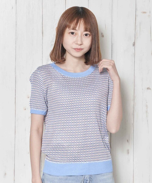 Clice de Paris(クリシェドゥパリス)の「K/パイピングニット(ニット/セーター・レディース・ブラック/サックスブルー/パープル・ONESIZE)」の3枚目の写真