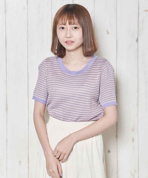 Clice de Paris(クリシェドゥパリス)の「K/パイピングニット(ニット/セーター・レディース・ブラック/サックスブルー/パープル・ONESIZE)」の14枚目の写真