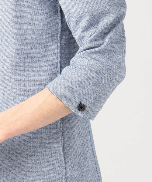 HIDEAWAYS NICOLE（ハイダウェイニコル）の「7分袖ノーカラージャケット（カーディガン/ボレロ・メンズ・ネイビー/グレー/サックスブルー/ブラック×ホワイト・MEDIUM/LARGE/X-LARGE/XX-LARGE）」の8枚目の写真