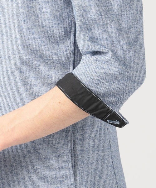 HIDEAWAYS NICOLE（ハイダウェイニコル）の「7分袖ノーカラージャケット（カーディガン/ボレロ・メンズ・ネイビー/グレー/サックスブルー/ブラック×ホワイト・MEDIUM/LARGE/X-LARGE/XX-LARGE）」の9枚目の写真