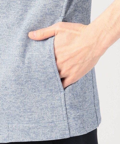 HIDEAWAYS NICOLE（ハイダウェイニコル）の「7分袖ノーカラージャケット（カーディガン/ボレロ・メンズ・ネイビー/グレー/サックスブルー/ブラック×ホワイト・MEDIUM/LARGE/X-LARGE/XX-LARGE）」の10枚目の写真