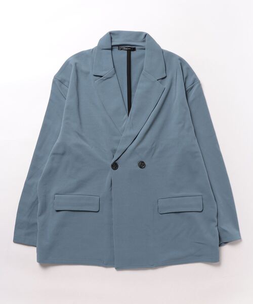 Bling Leads（ブリングリーズ）の「★Bling leads★ 梨地　ダブルテーラードジャケット（テーラードジャケット・レディース・グレイッシュブルー/ブラック/グレイッシュベージュ/ブラウン・MEDIUM/LARGE）」の4枚目の写真