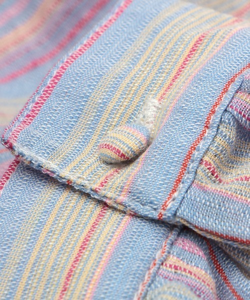 チチカカ(チチカカ)の「カラーストライプ刺繍シャツ(シャツ/ブラウス・レディース・ベージュ/ピンク・FREE)」の22枚目の写真