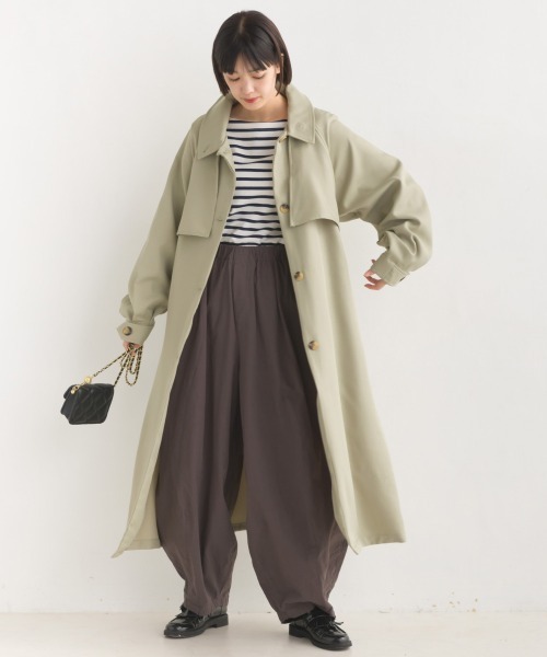 OMNES(オムネス)の「2WAYカラーボリュームスリーブトレンチコート(トレンチコート・レディース・ベージュ/ライトカーキ/グレイッシュベージュ・FREE)」の12枚目の写真