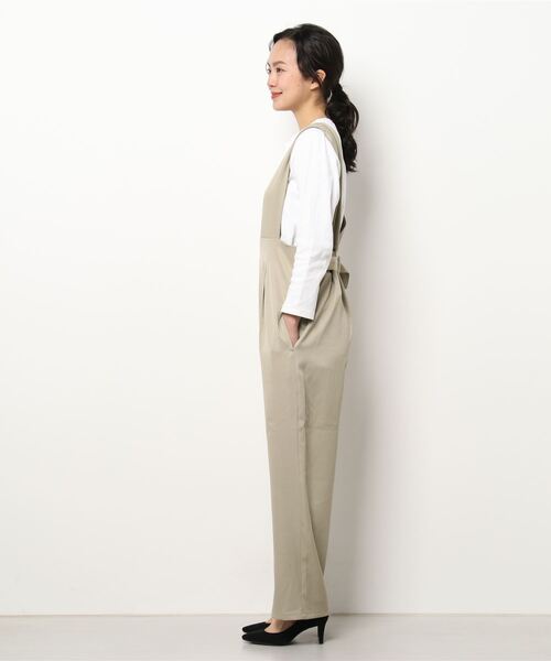 CHILLE（チル）の「ゆったりサロペット（サロペット/オーバーオール・レディース・ブラック/ベージュ・FREE）」の3枚目の写真