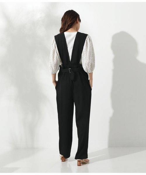 CHILLE（チル）の「ゆったりサロペット（サロペット/オーバーオール・レディース・ブラック/ベージュ・FREE）」の6枚目の写真