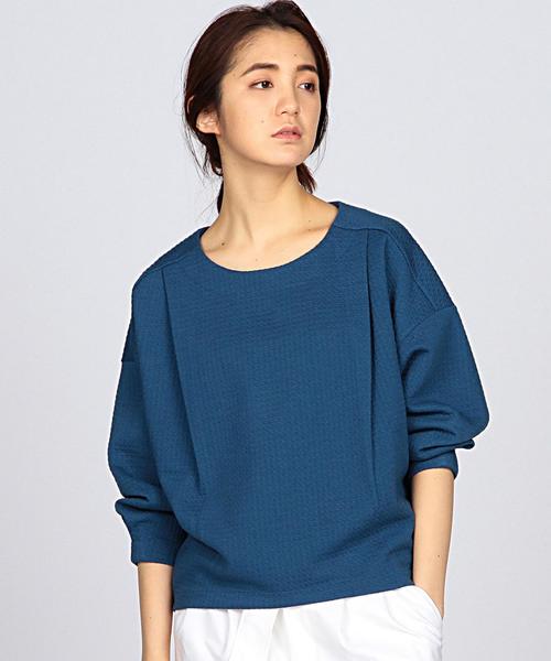 EN ROUTE（アンルート）の「ENR ハウンドトゥースプルオーバー●（Tシャツ/カットソー・レディース・オフホワイト/ブラック/コバルトブルー・フリー）」の3枚目の写真