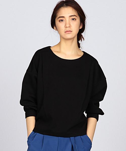 EN ROUTE（アンルート）の「ENR ハウンドトゥースプルオーバー●（Tシャツ/カットソー・レディース・オフホワイト/ブラック/コバルトブルー・フリー）」の2枚目の写真