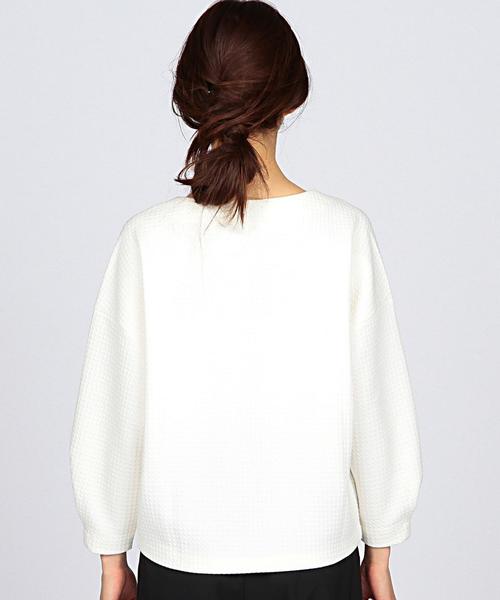 EN ROUTE（アンルート）の「ENR ハウンドトゥースプルオーバー●（Tシャツ/カットソー・レディース・オフホワイト/ブラック/コバルトブルー・フリー）」の12枚目の写真