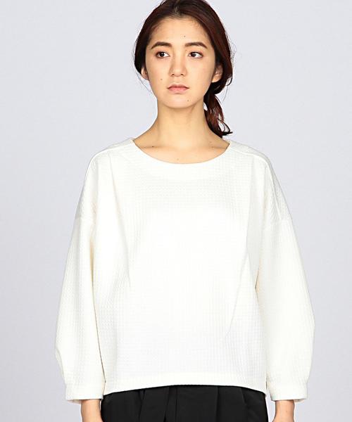 EN ROUTE（アンルート）の「ENR ハウンドトゥースプルオーバー●（Tシャツ/カットソー・レディース・オフホワイト/ブラック/コバルトブルー・フリー）」の13枚目の写真