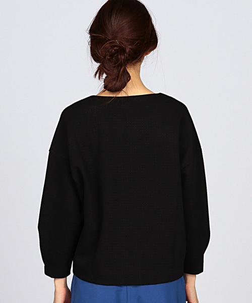 EN ROUTE（アンルート）の「ENR ハウンドトゥースプルオーバー●（Tシャツ/カットソー・レディース・オフホワイト/ブラック/コバルトブルー・フリー）」の6枚目の写真