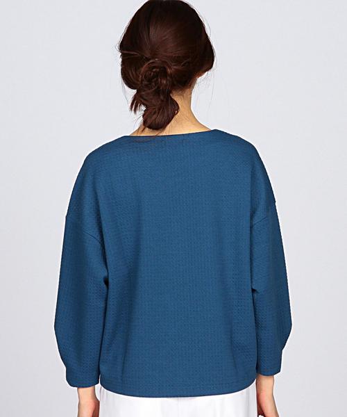 EN ROUTE（アンルート）の「ENR ハウンドトゥースプルオーバー●（Tシャツ/カットソー・レディース・オフホワイト/ブラック/コバルトブルー・フリー）」の8枚目の写真