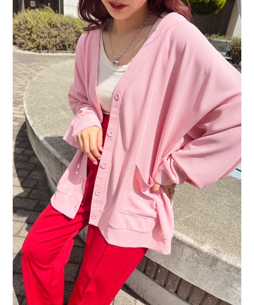 jumelle(ジュメロ)の「Vネックルーズカーディガン(カーディガン/ボレロ・レディース・ベージュ/ピンク・FREE)」の9枚目の写真