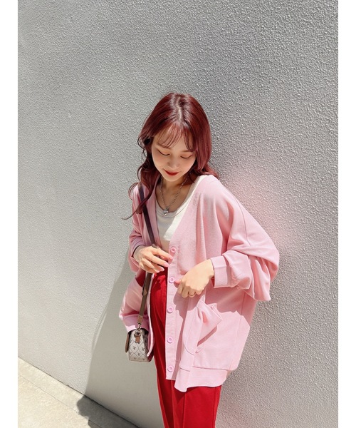 jumelle(ジュメロ)の「Vネックルーズカーディガン(カーディガン/ボレロ・レディース・ベージュ/ピンク・FREE)」の6枚目の写真