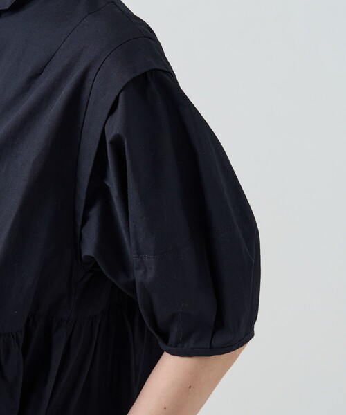 FREAK'S STORE(フリークスストア)の「サマーバルーンスリーブマキシワンピース(シャツワンピース・レディース・ブラック/オフホワイト/サックスブルー・フリ-)」の13枚目の写真