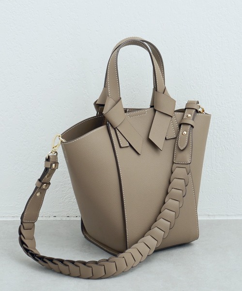 COLONY 2139(コロニートゥーワンスリーナイン)の「編み込みショルダートートバッグ(トートバッグ・レディース・アイボリー/グレイッシュベージュ・FREE)」の3枚目の写真