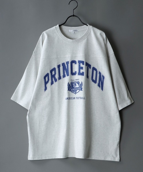 SITRY（シトリー）の「wide silhouette football T-shirt/ワイドシルエット フットボール Tシャツ（Tシャツ/カットソー・メンズ・オフホワイト/アッシュグレー/ブラック/オレンジ/グリーン/ネイビー・M/L）」の4枚目の写真