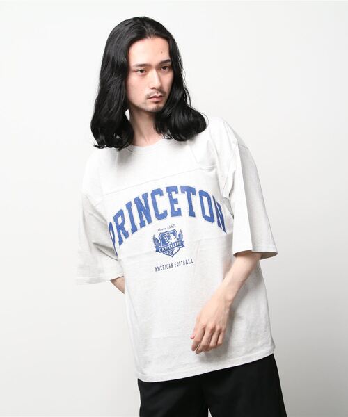 SITRY（シトリー）の「wide silhouette football T-shirt/ワイドシルエット フットボール Tシャツ（Tシャツ/カットソー・メンズ・オフホワイト/アッシュグレー/ブラック/オレンジ/グリーン/ネイビー・M/L）」の11枚目の写真
