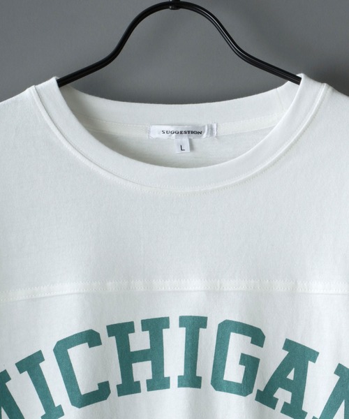 SITRY（シトリー）の「wide silhouette football T-shirt/ワイドシルエット フットボール Tシャツ（Tシャツ/カットソー・メンズ・オフホワイト/アッシュグレー/ブラック/オレンジ/グリーン/ネイビー・M/L）」の9枚目の写真