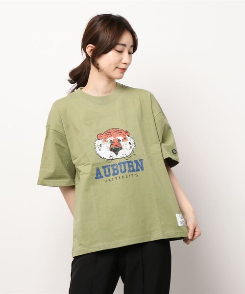 Right-on（ライトオン）の「オーバーンＵ半袖Ｔシャツ（Tシャツ/カットソー・レディース・ホワイト/グリーン・M/L）」の16枚目の写真