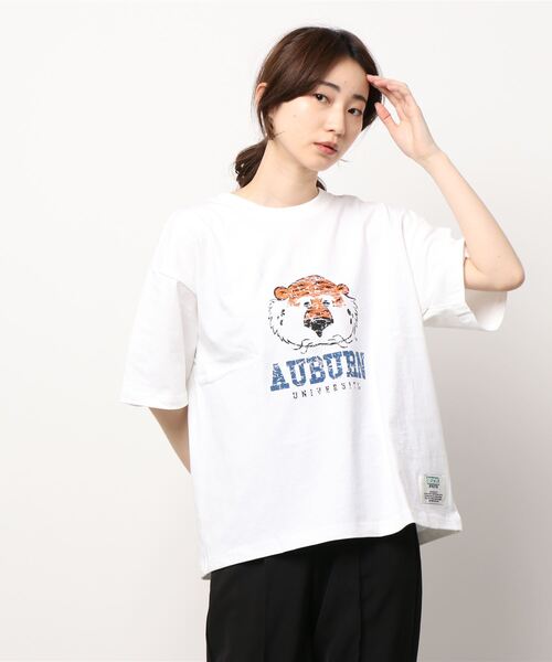 Right-on（ライトオン）の「オーバーンＵ半袖Ｔシャツ（Tシャツ/カットソー・レディース・ホワイト/グリーン・M/L）」の17枚目の写真