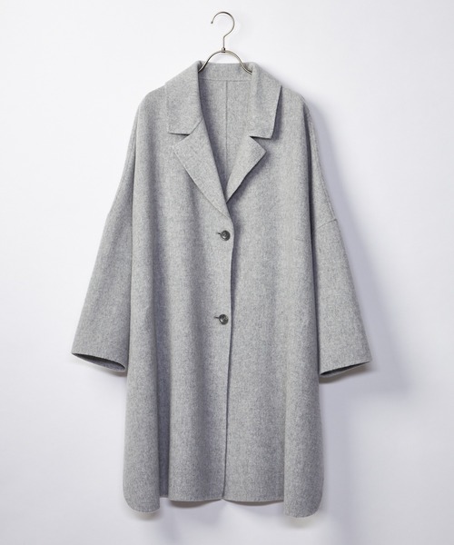 INED CLARO（イネドクラロ）の「ジロンウールライトリバーコート 通勤 着回しやすい（チェスターコート・レディース・ベージュ/グレー・フリー）」の13枚目の写真