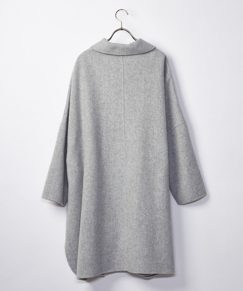 INED CLARO（イネドクラロ）の「ジロンウールライトリバーコート 通勤 着回しやすい（チェスターコート・レディース・ベージュ/グレー・フリー）」の14枚目の写真