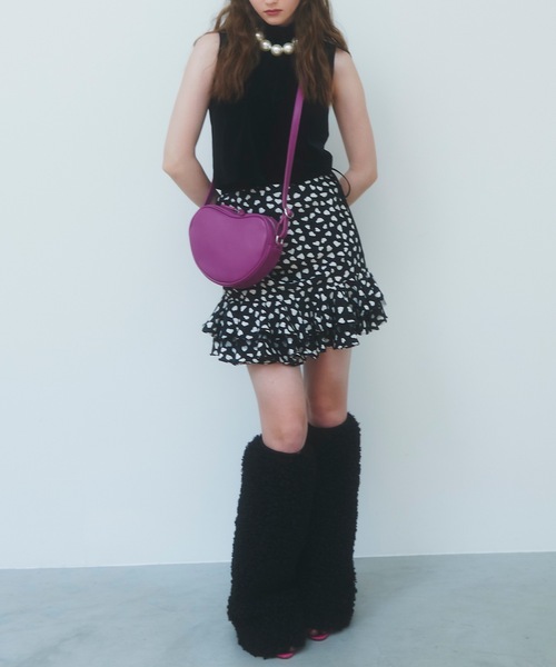 J1U by LA BELLE ETUDE（ジユウバイラベルエチュード）の「【Casselini】ハートビーンズバッグ（ショルダーバッグ・レディース・パープル・FREE）」の6枚目の写真