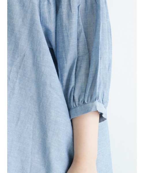 Samansa Mos2（サマンサ モスモス）の「シャーリングラグランスリーブチュニック（チュニック・レディース・ベージュ/レッド/チャコール/オフホワイト/サックスブルー・ﾌﾘ-）」の19枚目の写真