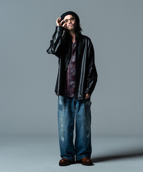 glamb(グラム)の「PU Leather SH / ピーユーレザーシャツ(シャツ/ブラウス・メンズ・ブラック・FREE)」の12枚目の写真