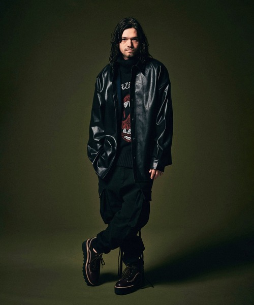 glamb(グラム)の「PU Leather SH / ピーユーレザーシャツ(シャツ/ブラウス・メンズ・ブラック・FREE)」の14枚目の写真