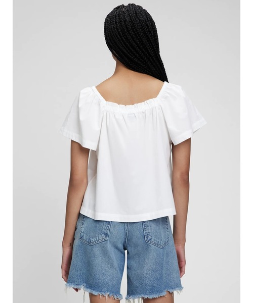 GAP(ギャップ)の「フラッタースリーブ トップス(シャツ/ブラウス・レディース・ホワイト/その他・S/M/L/XS/XXS)」の3枚目の写真