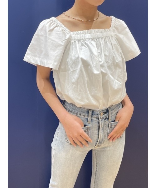 GAP(ギャップ)の「フラッタースリーブ トップス(シャツ/ブラウス・レディース・ホワイト/その他・S/M/L/XS/XXS)」の4枚目の写真