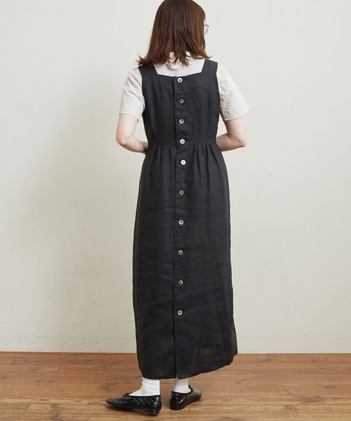 fig London BOY LINEN OP リネン　ブラック　フリーサイズ fig London BOY LINEN OP リネン ブラック フリーサイズ - メルカリ