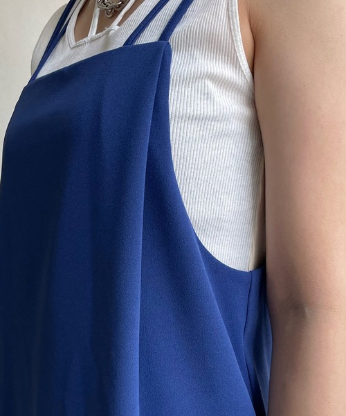 DouDou（ドゥドゥ）の「ジョーゼットキャミワンピース（ワンピース・レディース・ライトベージュ/ブラック/ブルー・FREE）」の17枚目の写真