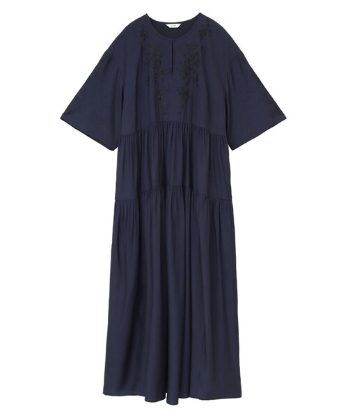CLANE(クラネ)の「【CLANE/クラネ】EMBROIDERY TIERED ONE PIECE/エンブロイダリーティアードワンピース 12112-5392(ドレス・レディース・アイボリー/ネイビー・1)」の9枚目の写真