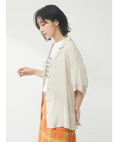 Green　Parks（グリーンパークス）の「開衿デザインシャツ（シャツ/ブラウス・レディース・ブラウン/イエロー/ライトベージュ/ブルー系その他7・FREE）」の8枚目の写真