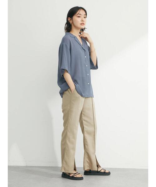 Green　Parks（グリーンパークス）の「開衿デザインシャツ（シャツ/ブラウス・レディース・ブラウン/イエロー/ライトベージュ/ブルー系その他7・FREE）」の13枚目の写真